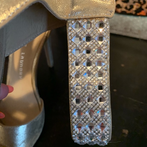 Gold/Rhinestone Chinese Laundry Sandals - Picture 2 of 5